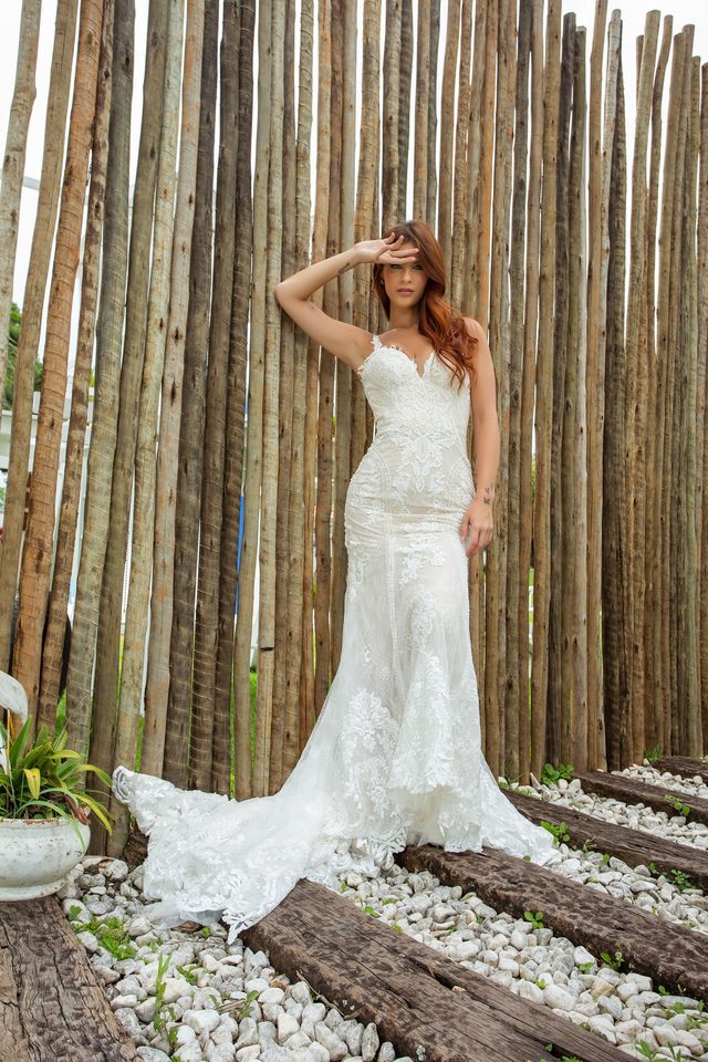 Vestido de Noiva Sereia em Renda com Cauda - Imagem 2